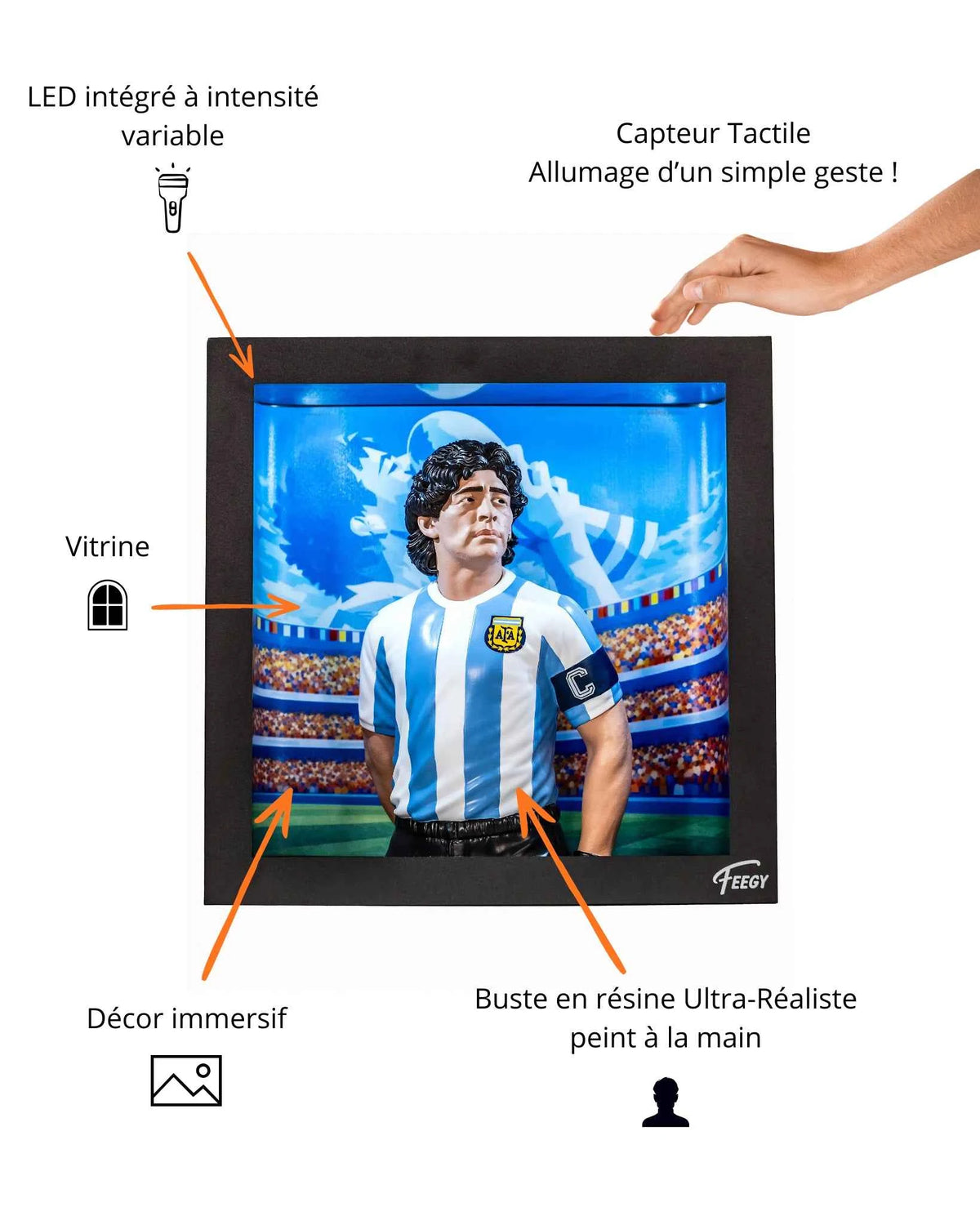 Figurine collector Diego Maradona 1986, idée cadeau pour fan de foot