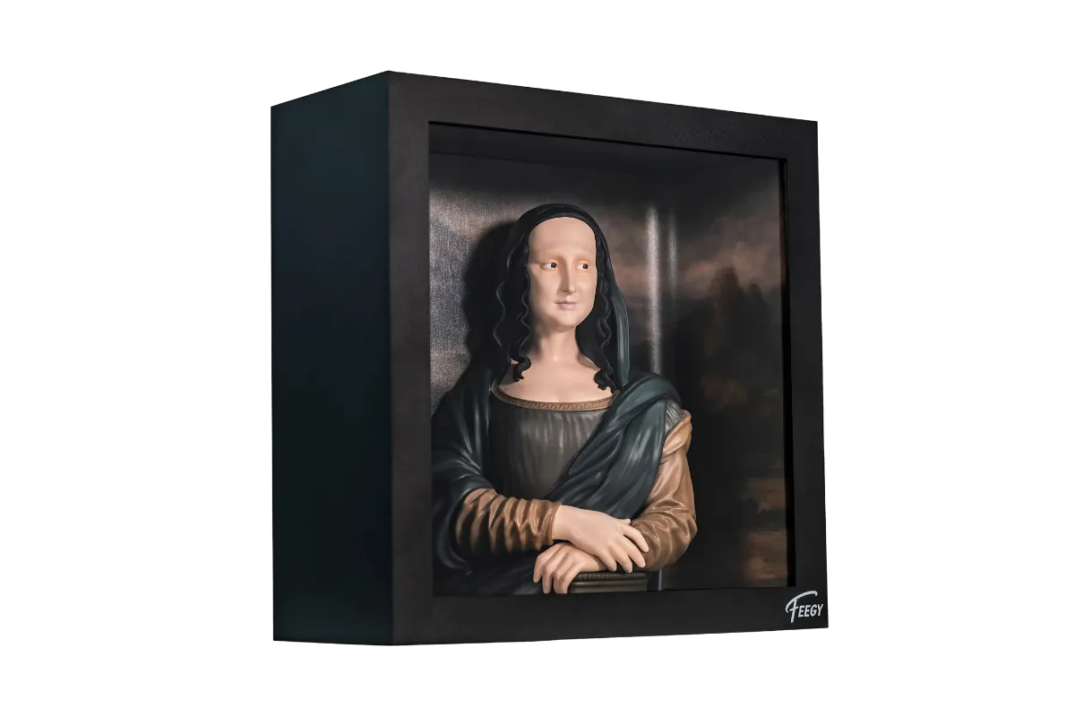 Figurine Mona Lisa avant peinture, résine brute